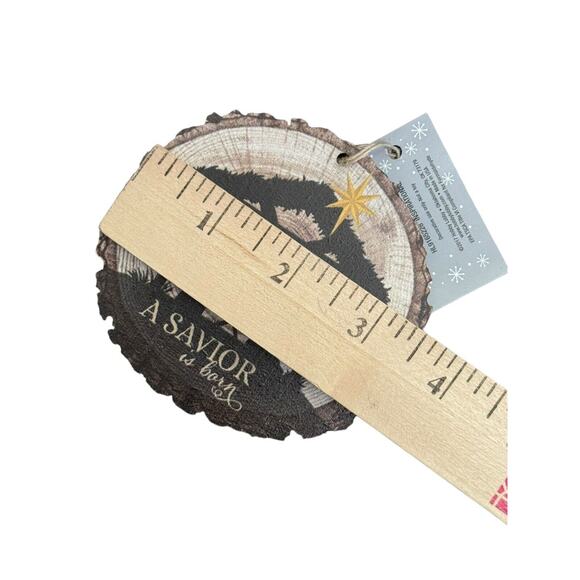 A Savior is Born Christmas Ornament (2) NWT Holiday Christian Religious Church - Picture 3 of 6